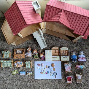 Calico Critters House + Furniture + Animals lot - FULL sets